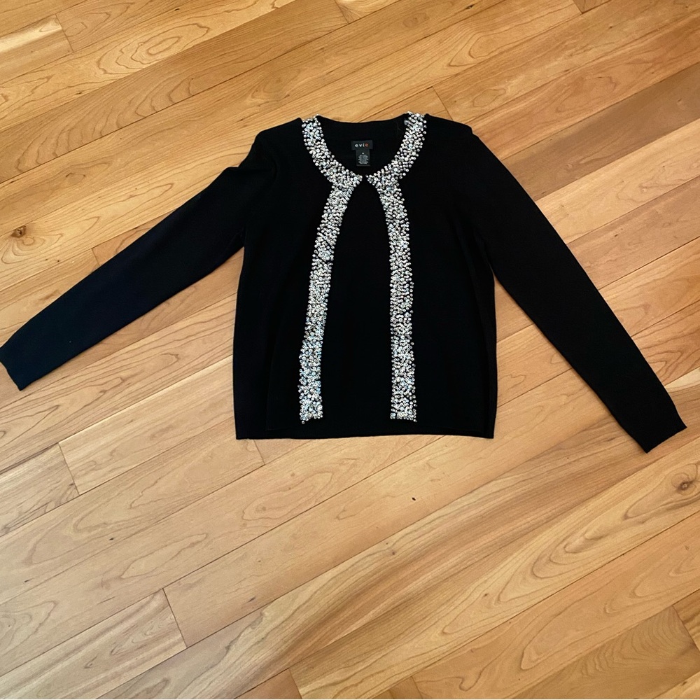 EVIE Beaded Sweater with clips for closure